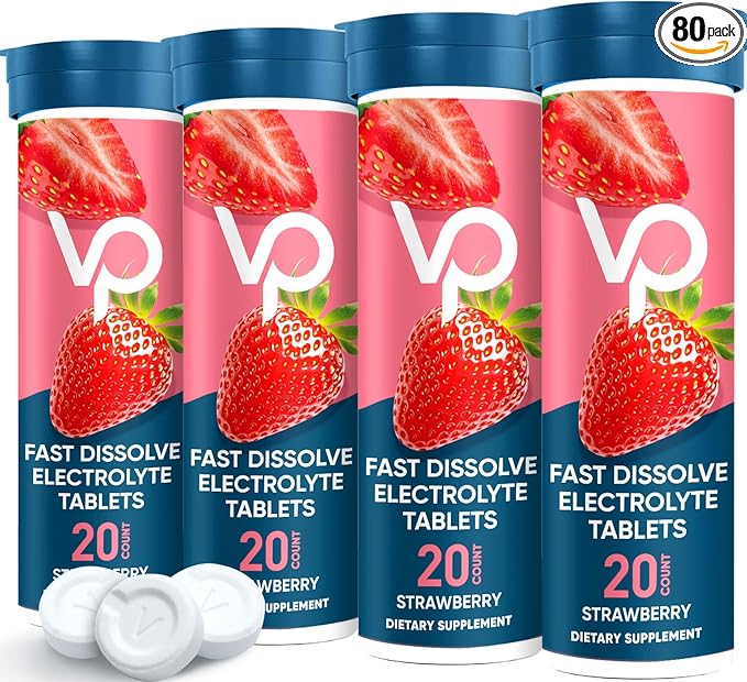 Venture Pal Chewable Electrolyte Tablets, Fast-Dissolve Sugar-Free Stick Salt Tablets - Variety Pack for Rapid Hydration, Outdoor Running, Hiking, Sports | Keto & Vegan Friendly | 80 Count (4 Pack)