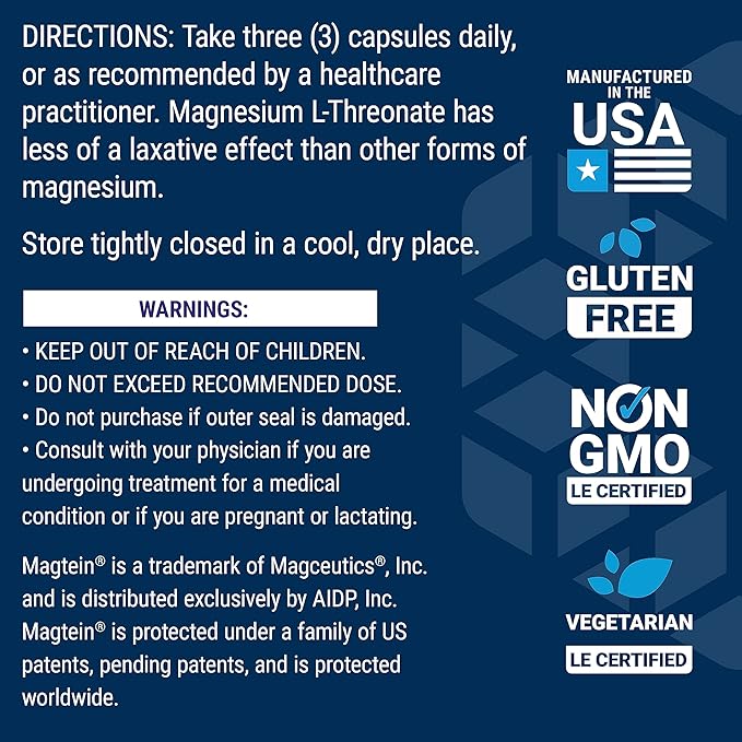 Life Extension Neuro-mag Magnesium L-threonate, Magnesium L-threonate, Brain Health, Memory & Attention, Gluten Free, Vegetarian, Non-GMO, 90 Vegetarian Capsules (Pack of 2)