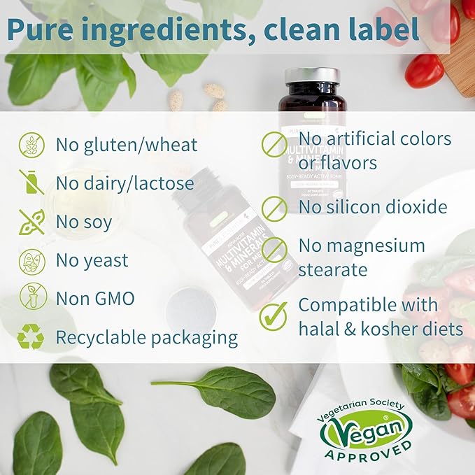 Methylated Men's Multivitamin, MTHFR Supplement with Active B-Vitamins, High Strength 2 a Day Multivitamin for Sustained Release, Added Lycopene, Clean Label, Non-GMO & Vegan 60 Tablets, by Igennus x6