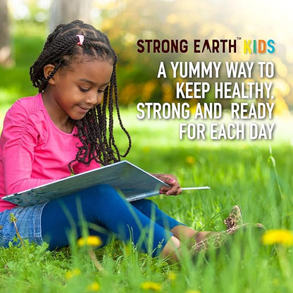 Strong Earth- Organic Multivitamin Gummies for Kids- Gummy Vitamins & Minerals Including Vitamin A, C, D3, E, B6 & Zinc - Chewable Multi Vitamin Gummies with Immune Support for Boys and Girls (60)