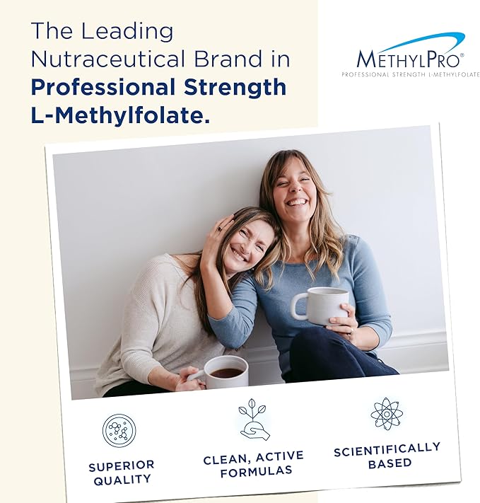 MethylPro 15mg L-Methylfolate - Professional Strength Active Methylfolate, 5-MTHF Supplement for Mood Support & Brain Health - Non-GMO + Gluten-Free with No Fillers (30 Capsules)