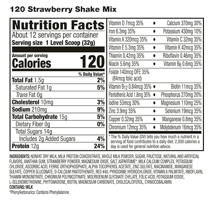 HMR 120 Shake Meal Replacement Powder | Strawberry Shake Mix to Support Healthy Weight Loss | 12g of Protein | Nutritional Drink | Low Calorie Food | 12 Servings