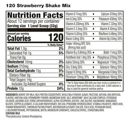 HMR 120 Shake Meal Replacement Powder | Strawberry Shake Mix to Support Healthy Weight Loss | 12g of Protein | Nutritional Drink | Low Calorie Food | 12 Servings