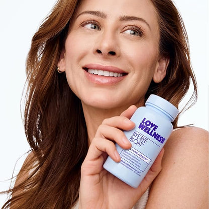 Love Wellness Bye Bye Bloat | Digestive Enzymes for Fast Acting Bloating Relief for Women | Helps Reduce Water Retention & Gas Relief | Supports Digestive Health with Fenugreek & Dandelion | 60 Count