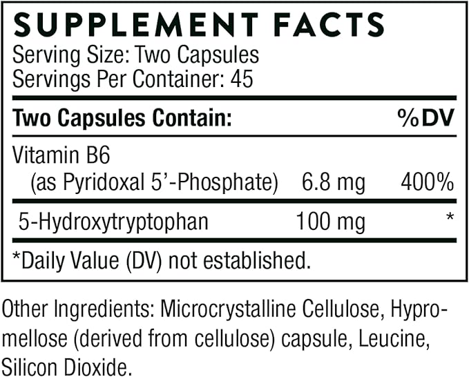 THORNE 5-Hydroxytryptophan (5-HTP) - Serotonin Support for Sleep and Stress Management - 90 Capsules