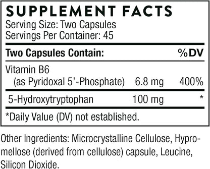 THORNE 5-Hydroxytryptophan (5-HTP) - Serotonin Support for Sleep and Stress Management - 90 Capsules