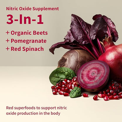 Snap Supplements USDA Organic Beet Root Powder, 3-in-1 Nitric Oxide Supplement, Support Healthy Blood Pressure and Blood Circulation, 250g (Mixed Berry)