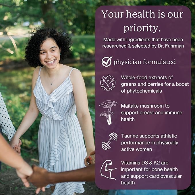 Dr. Fuhrman Women's Daily Multivitamin - Vegan Formula for Women Over 50, 120 Capsules, Essential Vitamins for Optimal Health and Wellness