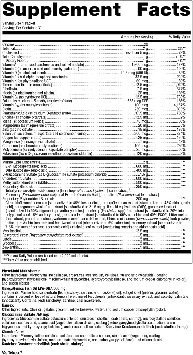 Metagenics Wellness Essentials Active - Multivitamins for Joint Support* - Joint Supplement - with Magnesium, Vitamin C & Vitamin 12 - Joint Health - Non-GMO & Gluten Free - 30 Packets