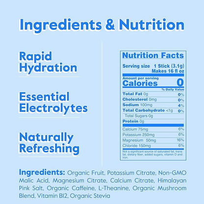 Nectar Energy Booster - Organic Caffeine, B12 & Electrolytes - Sugar Free & Zero Calorie – Healthy Coffee, Energy Drink & Soda Alternative – Hydration & Energy Supplement (Berry 30 Powder Packets)