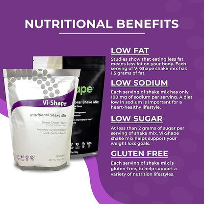 Vi-Shape Nutritional Shake Mix Sweet Cream Flavor | 22oz (1 Bag, 24 Servings)