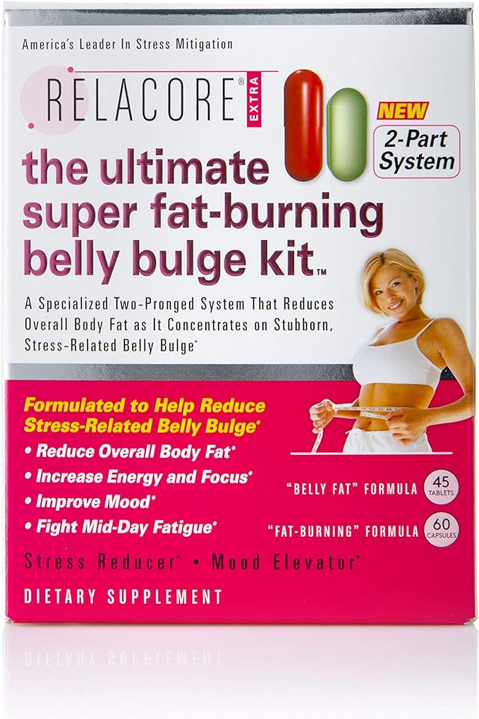 Ultimate Super Fat-Burning Belly Bulge Kit - Specialized Two-Pronged Weight-Loss System - Stress Relief and Fat Burning Supplements, 15 Day-Supply