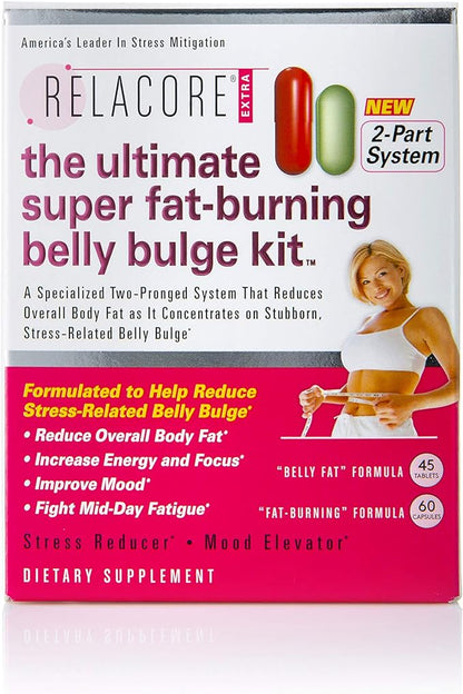 Ultimate Super Fat-Burning Belly Bulge Kit - Specialized Two-Pronged Weight-Loss System - Stress Relief and Fat Burning Supplements, 15 Day-Supply