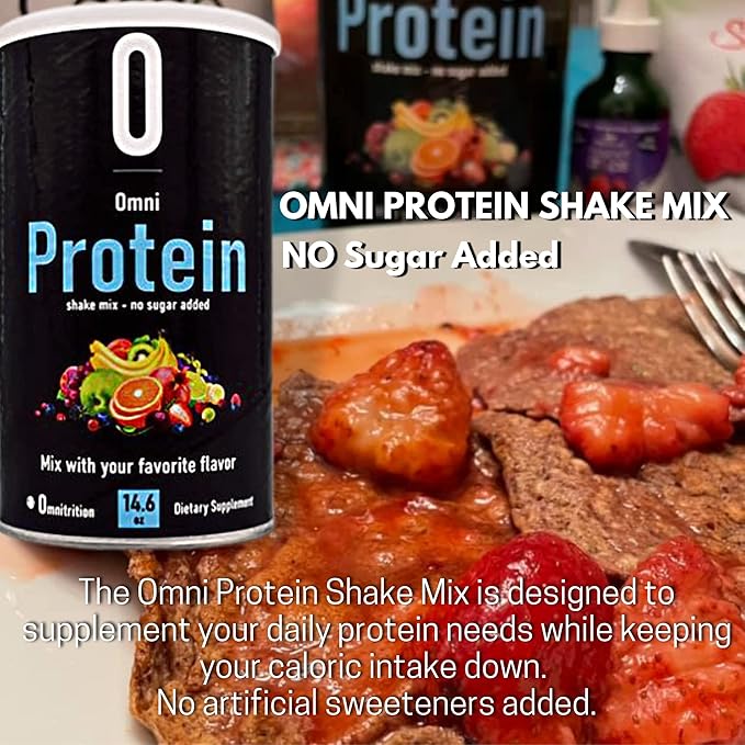 Omnitrition Omni Protein Shake Mix (No Sugar Added), Unflavored, 14.6 oz