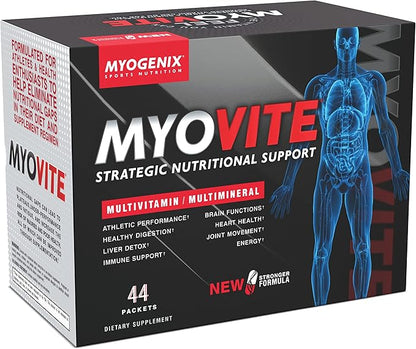 Myogenix Myovite Multivitamins for Athletes - High Performance Vitamins For Men and Women Athletes, Easy-to-Swallow Daily Vitamins (44 Packets/Box)