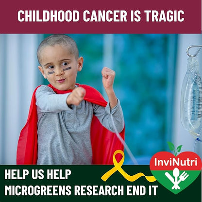 InviNutri Superfoods Powder (24 Servings) Solution for ARFID Special Needs Picky Eaters Microgreens Veggies Fruits Mushrooms, Turmeric, 40x Nutrient-Rich 30mg Sulforaphane Vitamin Supplement