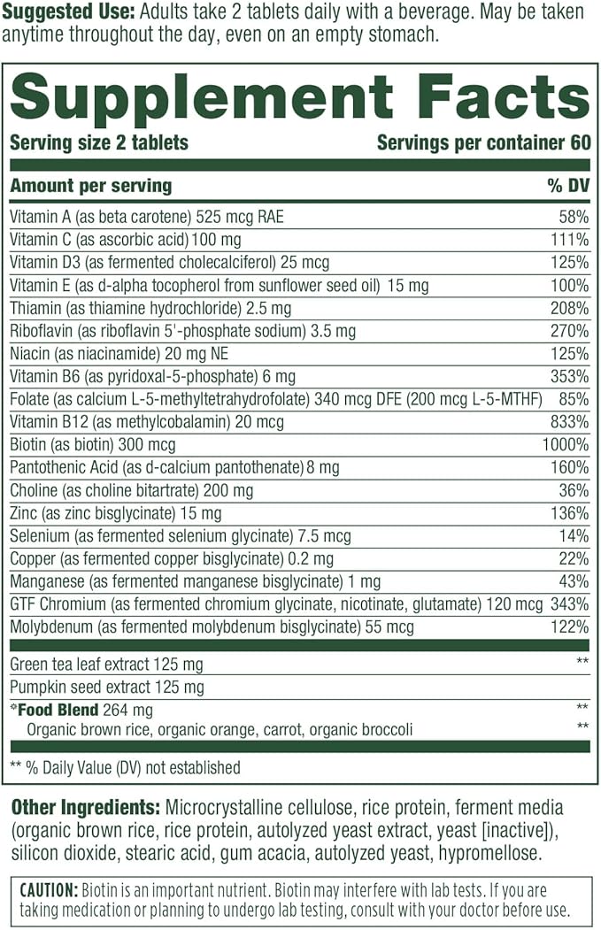 MegaFood Men's 55+ Advanced Multivitamin for Men - Doctor-Formulated -Choline, Vitamin D, Vitamin B12 – Plus Real Food – Brain Health Supplement for Adults & Immune Support - 120 Tabs (60 Servings)