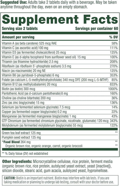MegaFood Men's 55+ Advanced Multivitamin for Men - Doctor-Formulated -Choline, Vitamin D, Vitamin B12 – Plus Real Food – Brain Health Supplement for Adults & Immune Support - 120 Tabs (60 Servings)