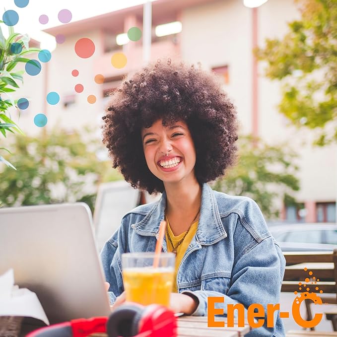 Ener-C Peach Mango Multivitamin Drink Mix Powder Vitamin C 1000mg & Electrolytes with Real Fruit Juice Natural Energy & Immune Support for Women & Men - Non-GMO Vegan & Gluten Free - 30 Count