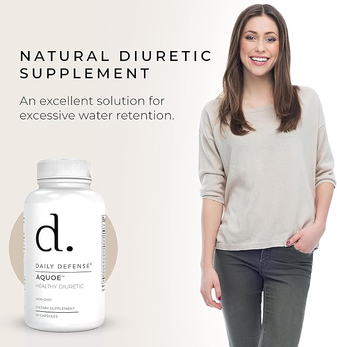Diuretic Pills - Cranberry Pills with Green Tea, Dandelion, Apple Cider Vinegar & More - AQUOE Water Away Pills for Bloating & Fitness - Water Pills by Daily Defense, 60 Capsules