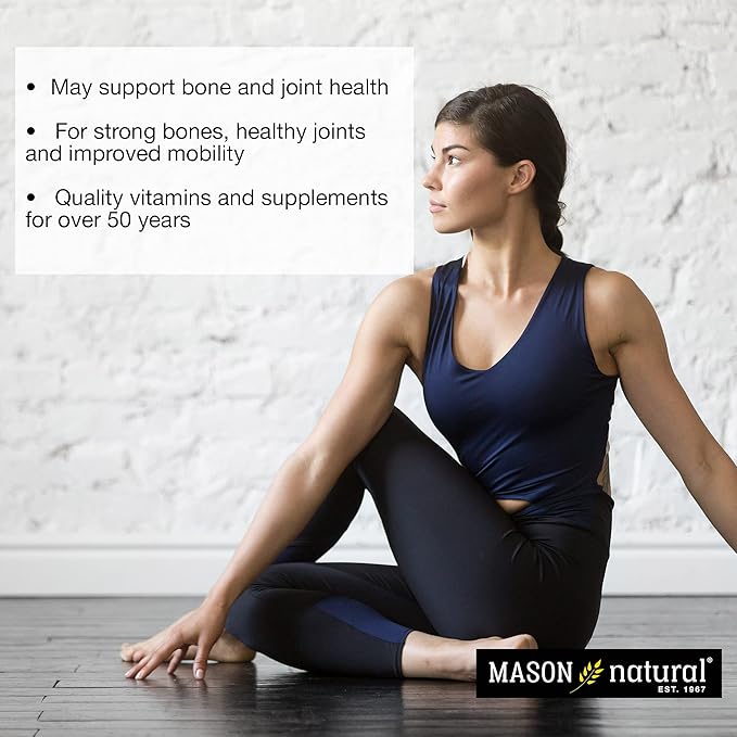 MASON NATURAL Glucosamine Chondroitin, Dietary Supplement Supports Joint, Bone & Cartilage Health, Promotes Flexibility and Helps Provide Pain Relief for Stiff Joints, White, 90 Count