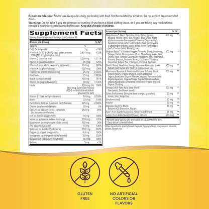 Nature's Way Alive! Max6 Potency Adult Complete Multivitamin, with Iron, Vitamins A, C, E & B-Vitamins Including Methylated B12 & Folate, Supports Energy Metabolism*, 90 Capsules (Packaging May Vary)