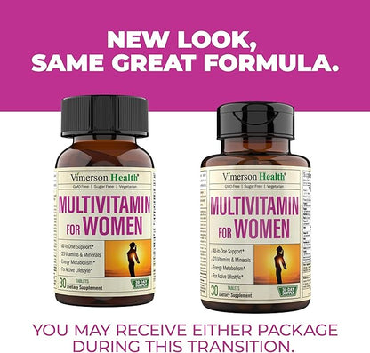 Multivitamin for Women - Daily Womens Multivitamin & Multimineral with Vitamin A, C, D, E, B12, Zinc and Iron. Vitamins for Women - Womens Vitamins for Energy, Focus, and Womens Health. 30 Tablets