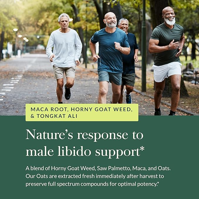Gaia Herbs Male Libido - Herbal Supplement with Saw Palmetto, Horny Goat Weed, Maca & Oats - Supports Stamina, Vitality & Hormone Balance for Men - 60 Vegan Liquid Phyto-Capsules (20-Day Supply)