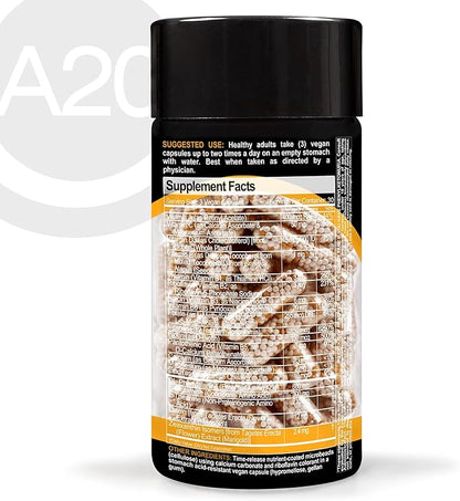 HCF A20 Microbead Brain Supplements for Memory and Focus + Brain Support, Calm, Mood, Alertness, Attention, Vision, Sleep, Immune System, 20 Premium Nootropic Nutrients Multivitamin & 7 Advances® Tech