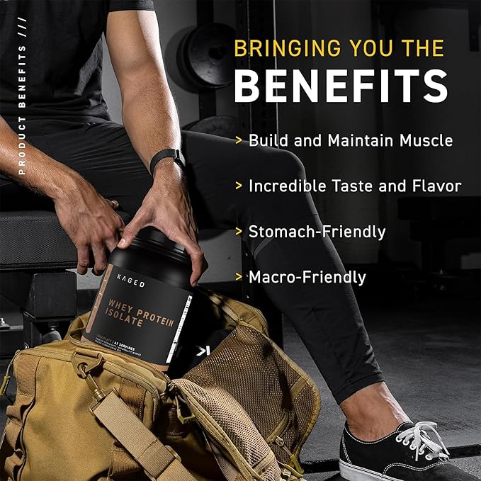 Kaged Whey Protein Isolate Powder | Chocolate | 100% Pure Low Lactose Whey | Post Workout Recovery Drink | Support Muscle-Building | 25g per Serving | Amazing Taste and Easy Mix for Shake | 25 Serving