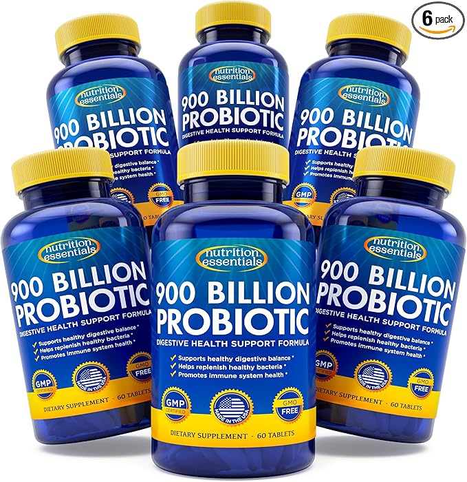 Nutrition Essentials GMP Certified Probiotic Dietary Supplement 6 Bottles 360 Capsules