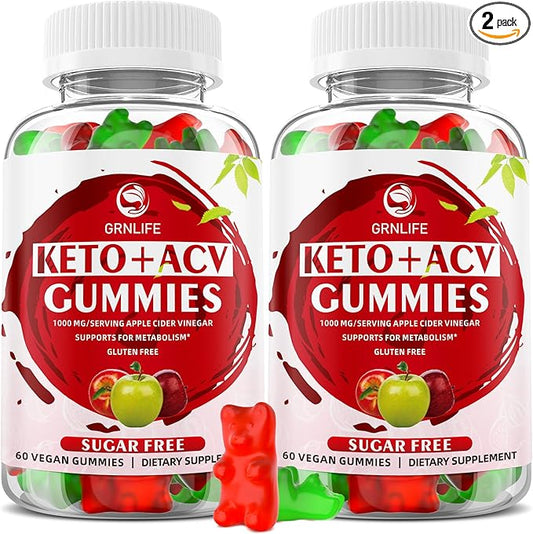 Keto ACV Gummies Advanced, 1000MG Apple Cider Vinegar Supplement for Women and Men, ACV Keto Gummies for Supports Metabolism, Sugar Free, Made in USA, Keto+ACV, 120 Count