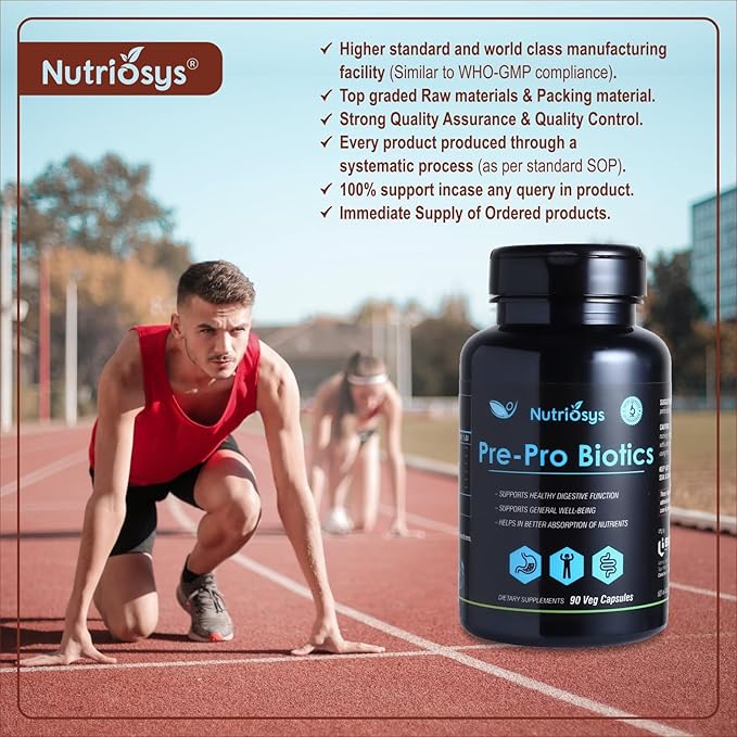 Pre-Pro Biotics 90 Veggie Capsules, Dietary Supplement for Healthy System, Vitamin Capsules for Men, Women and Adults, Multivitamins Capsules, Vitamin Supplements.