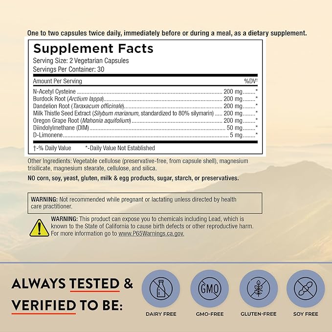 Mt. Angel Vitamins D-Tox - Advanced Liver Cleanse & Detox Repair Supplement, Supports Fatty Liver Health & Enzyme Reduction with Milk Thistle, NAC, and Dandelion Root - 60 Capsules