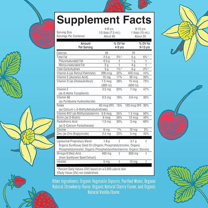 MaryRuth Organics Kids Multivitamin lipsomal | Vegan, Sugar-Free Vitamins for Kids Ages 4 | Childrens Vitamins 1-2 Month Supply | Multivitamin for Kids | Multi | Kids Vitamins | 15.22 Fl Oz