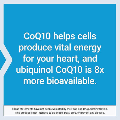 Life Extension Super Ubiquinol CoQ10 with Enhanced Mitochondrial Support, ubiquinol CoQ10, shilajit, potent heart health & cellular energy production support, ultra-absorbable, gluten-free, 60 softgel