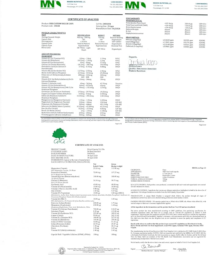 Daily Low Dose MultiVitamin & Mineral for Men & Women to Support Cognitive Performance & Memory + Hyaluronic Acid for Skin Health + TMG for Exercise (150 Count)