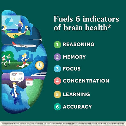 NEURIVA Plus Brain Supplement for Memory and Focus Clinically Tested Nootropics for Concentration for Mental Clarity, Cognitive Enhancement Vitamins B6, B12, Phosphatidylserine 30 Capsules