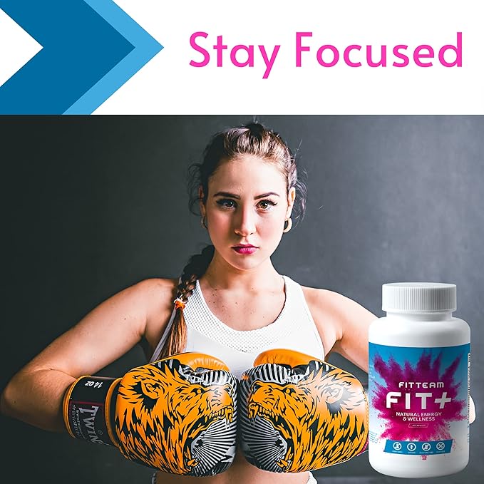 FIT Plus Organic Energy and Wellness Capsules - Organic Energy Vitamin Supplements - Mental Focus, Energy, and Metabolism Boost - Mood Support and Antioxidants - 60 Count Capsules