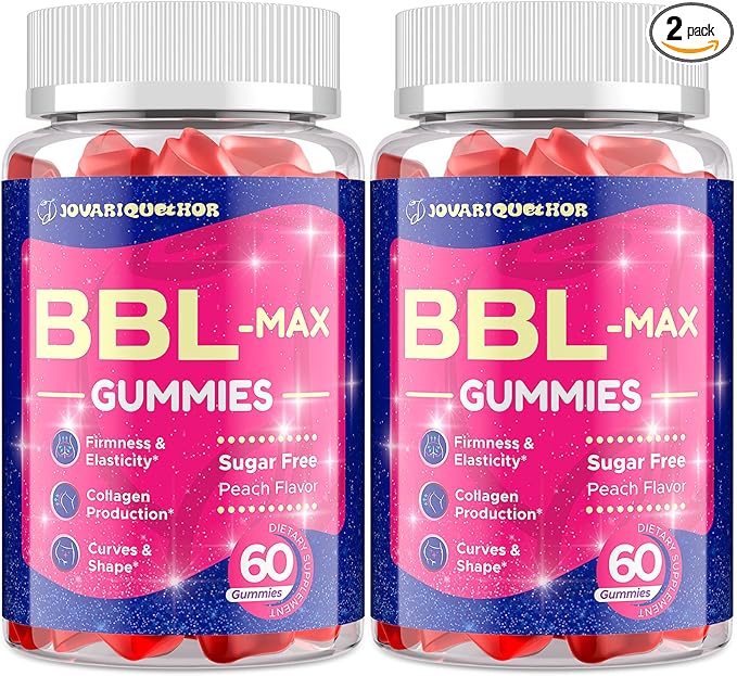 Booty Gummies for Butt Growth and HIPS - BBL Gummies for Bigger Butt - Bum Gummies with Multivitamins and Herbal Extracts for Natural Curves - Peach Flavor - 120 Gummies