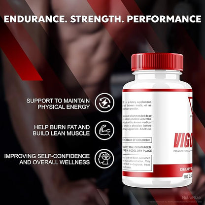 Vigor 8 for Men, Vigor 8 Pills Male Enhancing Formula, Vigor Eight Supplement Capsules Test Boost, Vigor8 Stamina Booster Reviews Horny Goat Weed Tongkat Ali (60 Capsules)