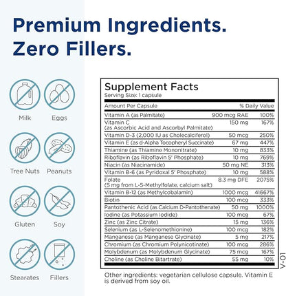 MethylPro Daily Multivitamin + L Methlyfolate 5mg - 2-in-1 Men's & Women's Multivitamin with 5 MTHF Supplement - Promote Balanced Brain Health, Mood, Immune & Energy Support (30 Capsules)