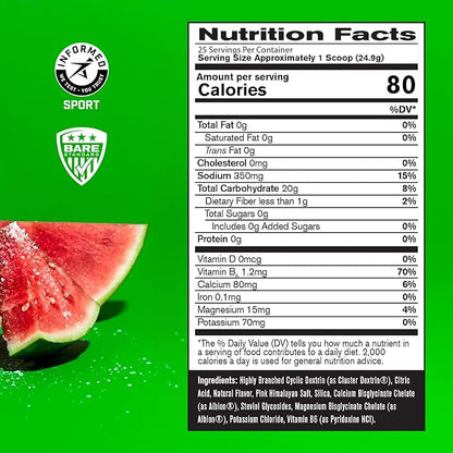 BARE PERFORMANCE NUTRITION, BPN G.1.M Go One More Sport, Endurance Training Fuel, Electrolytes and Calories, Pink Himalayan Salt, Salted Watermelon