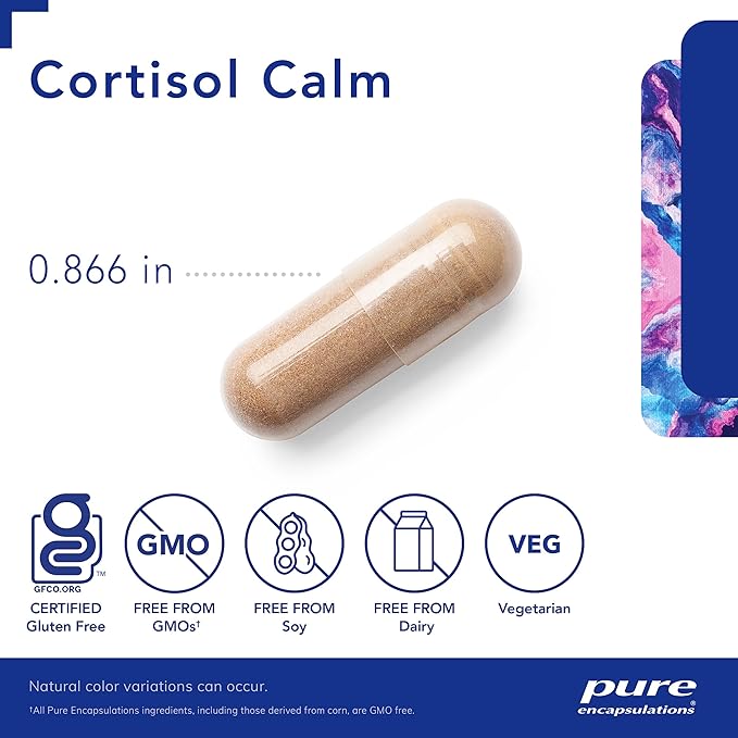 Pure Encapsulations Cortisol Calm - Supports Cortisol Health & Relaxation - Contains Ashwagandha & L-Theanine - Restful Sleep - 60 Capsules