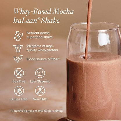 Isagenix IsaLean Shake - Complete Superfood Meal Replacement Drink Mix for Maintaining Healthy Weight and Lean Muscle Growth - 826 Grams - 14 Meal Canister (Mocha)
