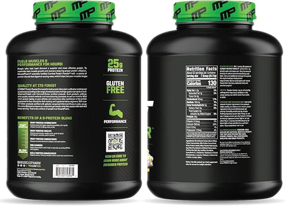 MusclePharm Combat Protein Powder, Banana Cream Flavor, Fuels Muscles for Productive Workouts, 5 Protein Sources including Whey Protein Isolate & Egg Albumin, Gluten Free, 4 lb, 52 Servings