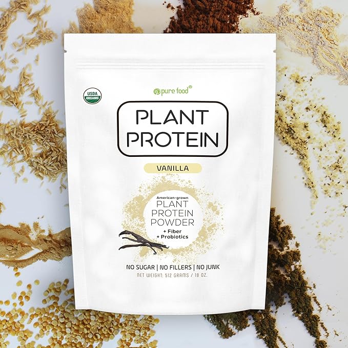 Plant Based Protein Powder with Probiotics | Organic, Clean, All Natural, Vegan, Vegetarian, Whole Superfood Nutritional Supplement with No Additives | Keto (Vanilla)