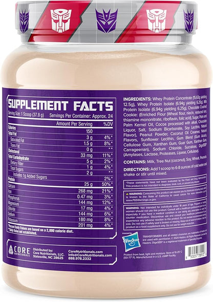 Core Nutritionals | Transformers Protron Protein Blend Nutritional Supplement Formula (Free Prize Inside) for Adults Ages 18+ (2 Pounds, PB Cookies 'N Cream)