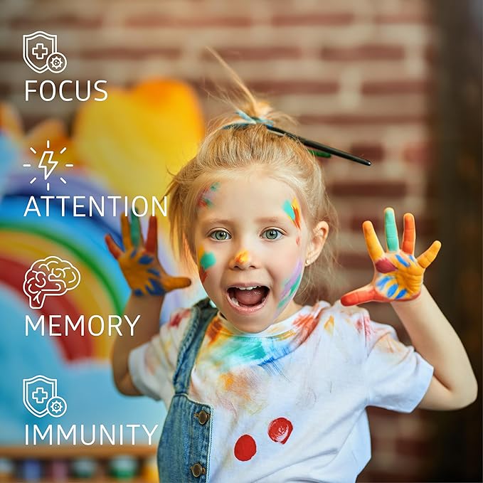 Centurion Premium Puralor AD, Cognitive and Focus Supplement for Kids with Saffron, Folate, Vitamin C, D and Zinc, 30 Chewable Tablets