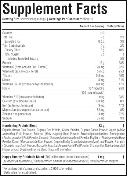 WelleCo The Super Kids Elixir Vegan Protein Powder Chocolate Shake with Prebiotics and Probiotics, Real Fruits & Veggies, Supports Cognitive Function, Immunity & Energy, for Kids Ages 4+, 17.6 oz Tin